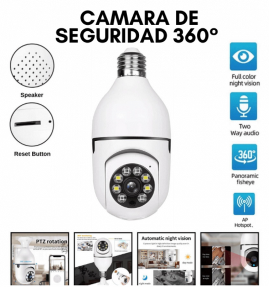 Cámara de Seguridad 360° con Visión Nocturna