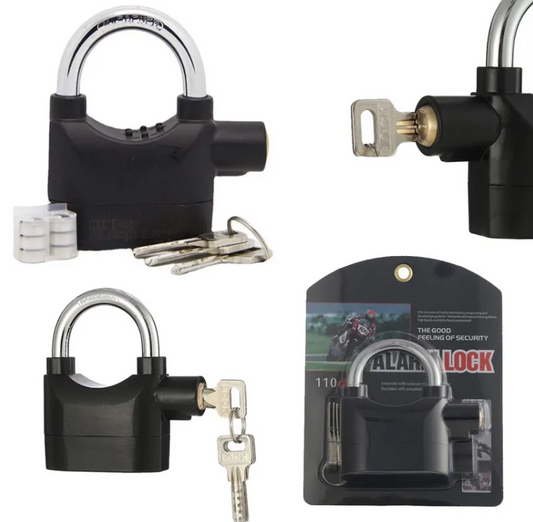 Candado con Alarma Antirrobo 110dB – Seguridad Dual