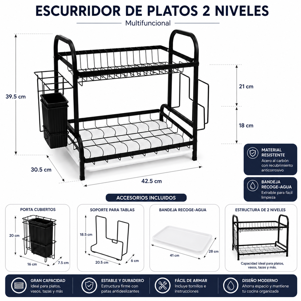 ESCURRIDOR ANTI-CAOS 2 NIVELES PRO