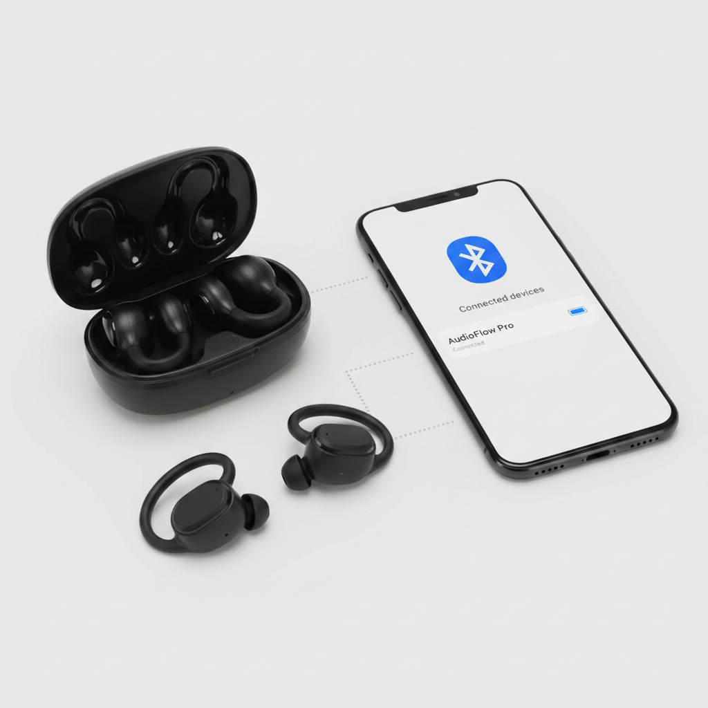 Audífonos inalámbricos Bluetooth conectados a smartphone