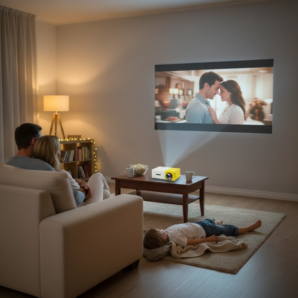 Mini proyector en sala de cine
